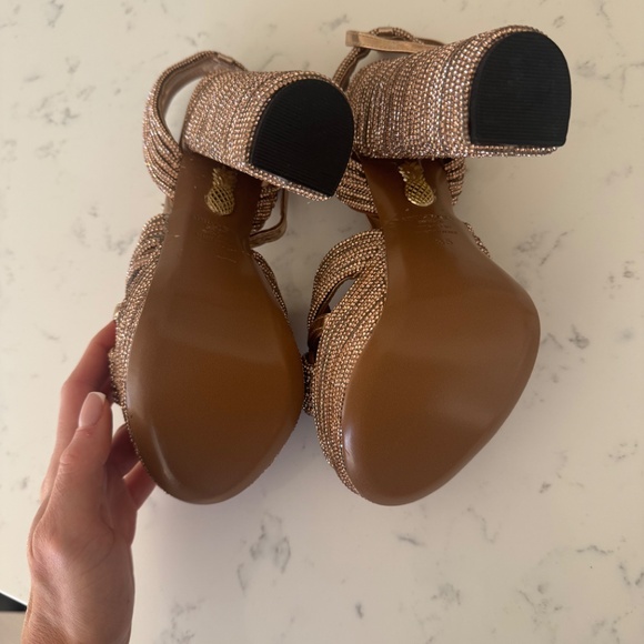 Aquazzura gold platform sandal heels - Picture 10 of 11